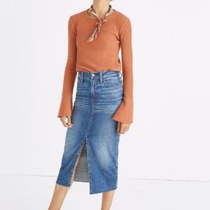 Madewell reconstructed midi skirt